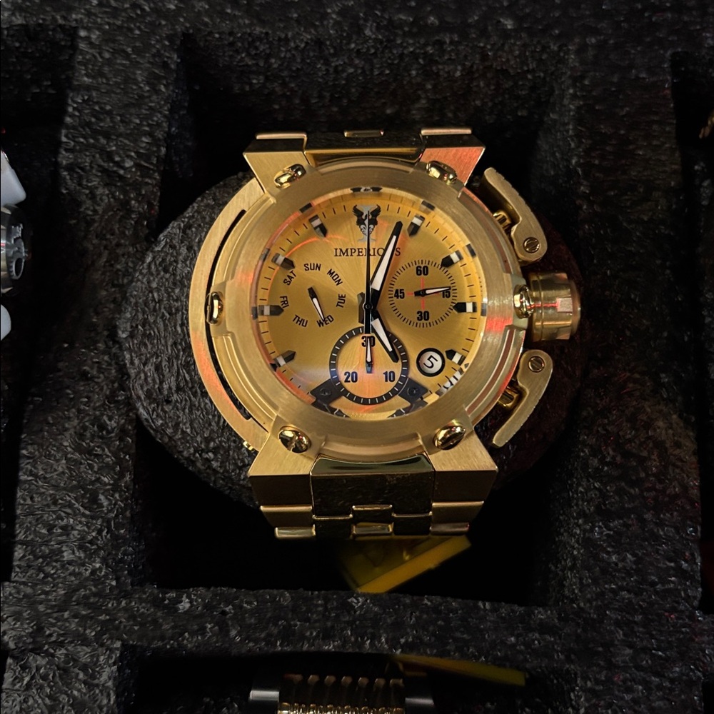 Imperious X-Wing Men’s Watch IMP1113 – 46mm Gold & Stainless Steel, Swiss Quartz